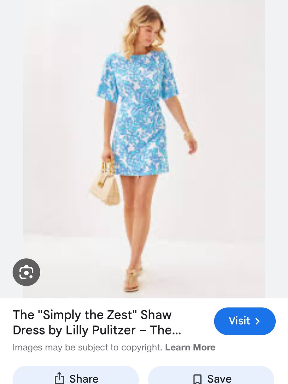 Lilly Pulitzer Aqua Floral Shift Dress
